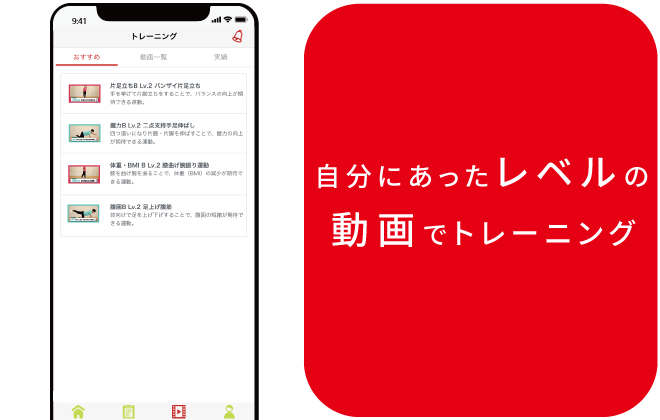 レベルに合ったエクササイズを